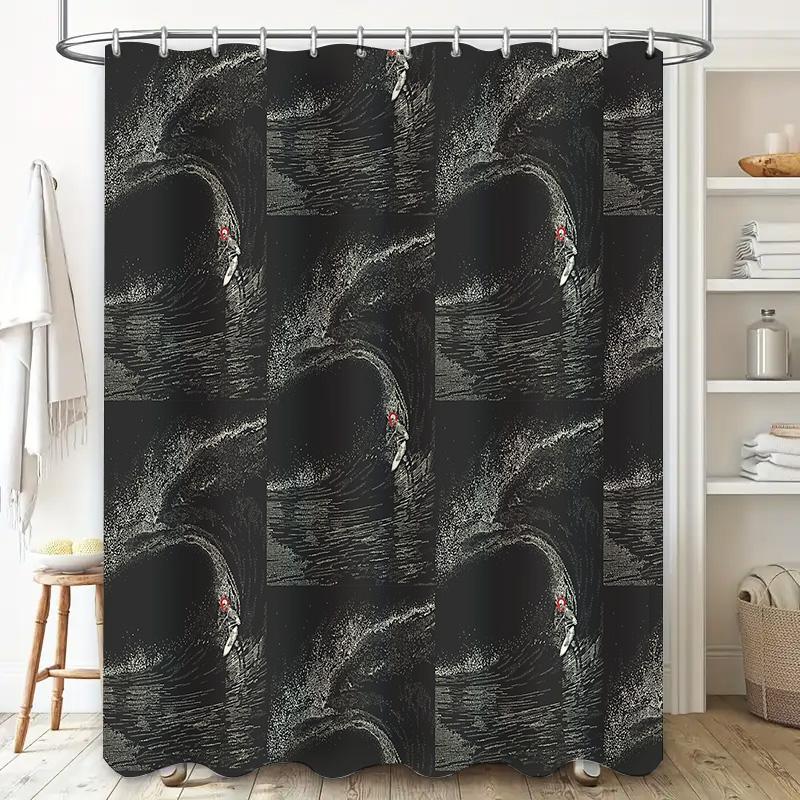 Gothic Horror Shower Curtain Skull Demon Halloween Spooky Pattern Bathroom Decor Dark Aesthetic Tapestry Wall Hanging Home Texti