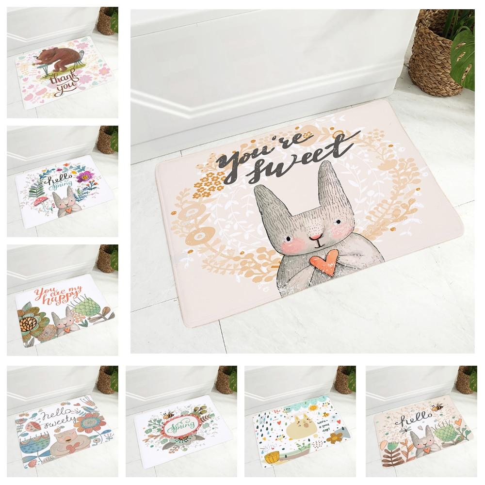 Buy Hand Drawn Cute Cartoon Rabbit Floor Mat for Children Room NonSlip