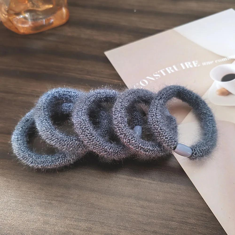 

5 шт. Европейские и американские плюшевые толстые резинки для волос с высокой эластичностью для женщин, девочек, держатель для хвостика, кольца для волос, аксессуары