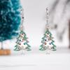 Line hollow Christmas tree earrings female, wax inlaid zircon colored jewelry Xiaohongshu live Christmas jewelry