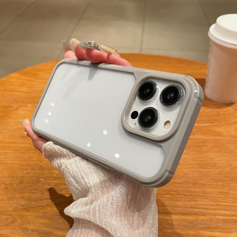 

Роскошный противоударный прозрачный чехол для телефона для iPhone 15 14 Plus 11 12 13 Pro Max 13 Прочный мягкий силиконовый бампер Прозрачная жесткая крышка For iPhone 11Pro Max серый