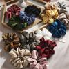 Oversized Glossy Surface Hair Scrunchies High Elasticity Ponytail Holder For Thick Hair Solid Color Aesthetic Tie