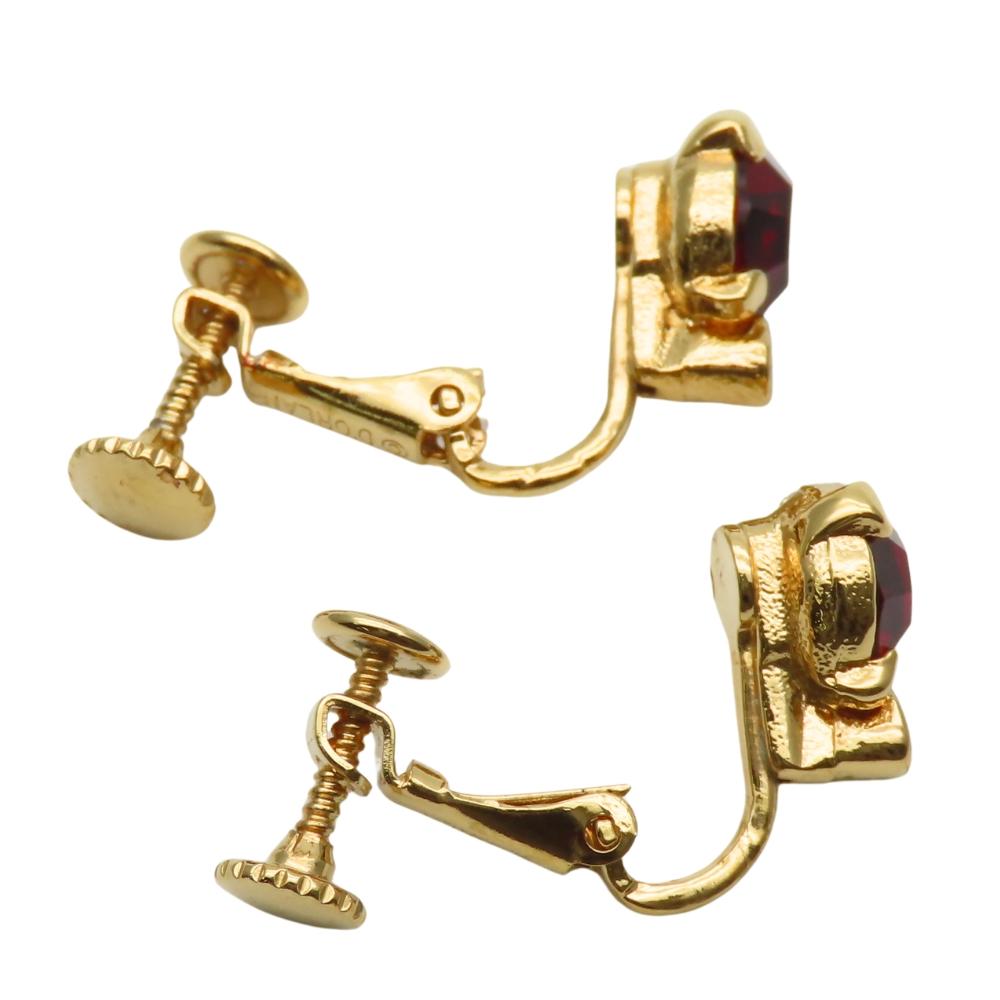 Cercei D'ORLAN Dolan metal/Rhinestone 4.7g placat cu aur roșu