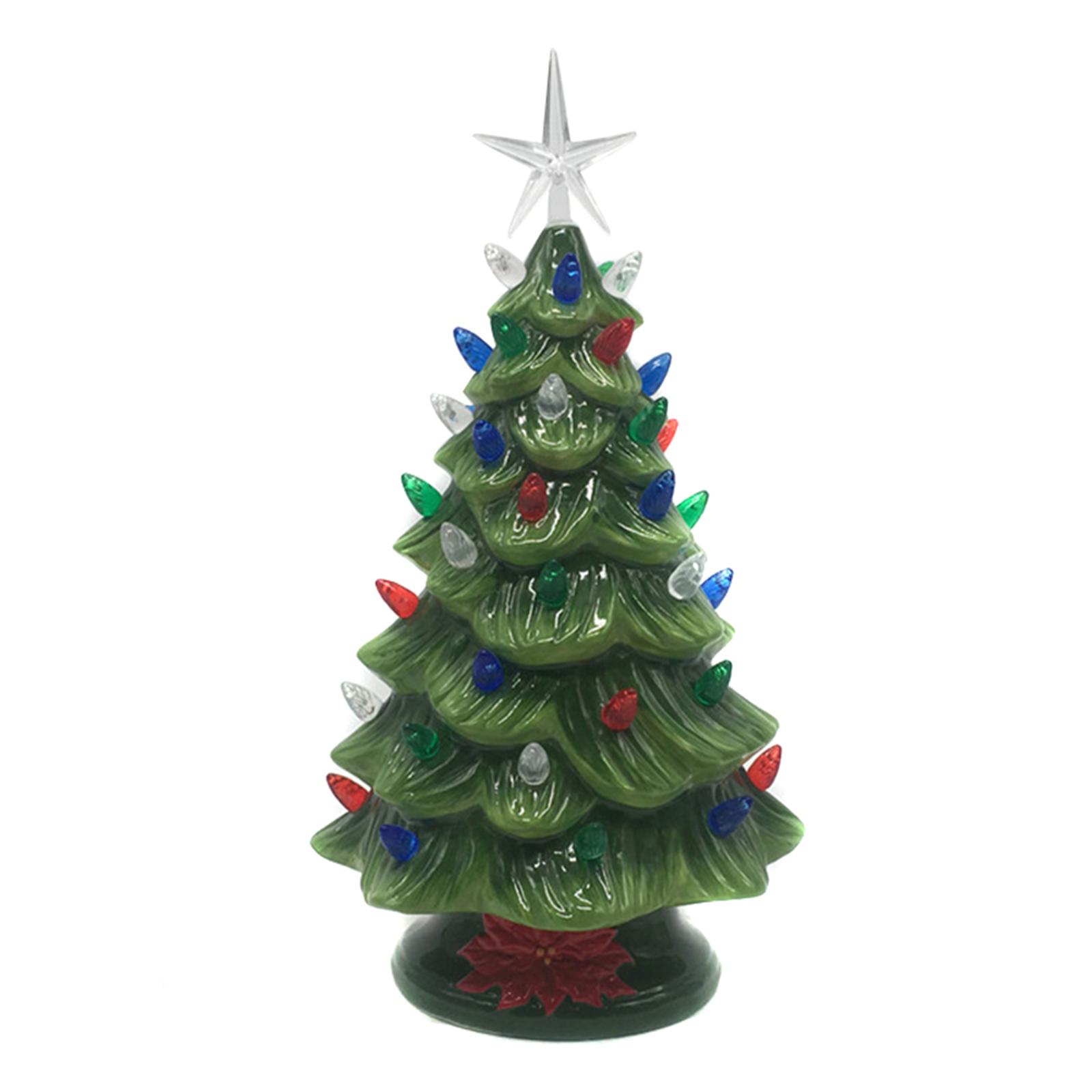 Рождественская Ностальгическая Тортовая Елка Разноцветная Подсветка Светящаяся Керамическая Рождественская Елка Рождественское Украшение M