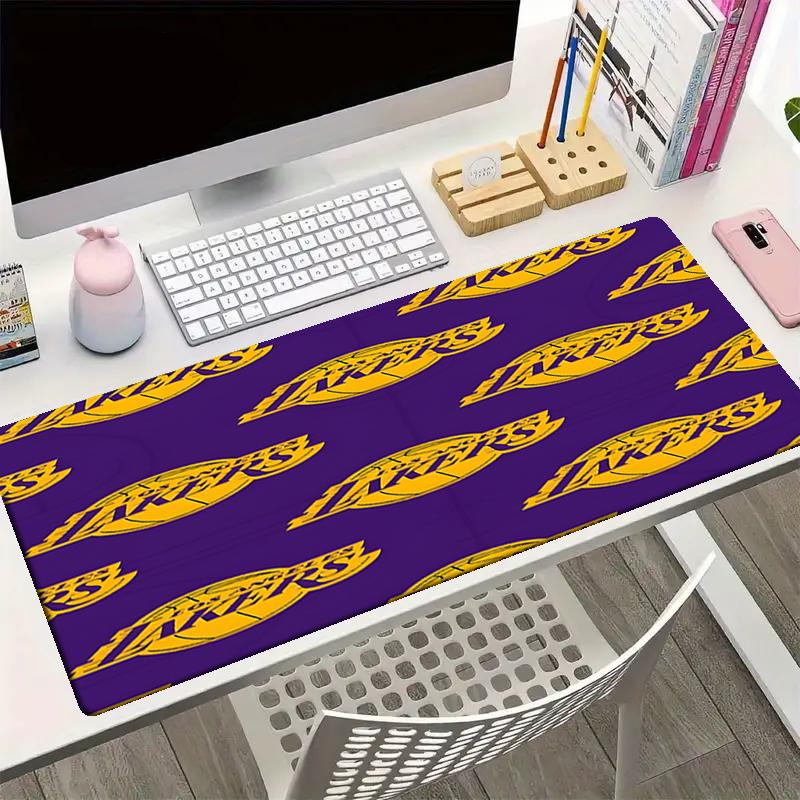 Lakers Theme Mouse Pad, Non Slip Rubber Base, Multifunctional Office & Home Decor, Perfect for Workspace Personalization.