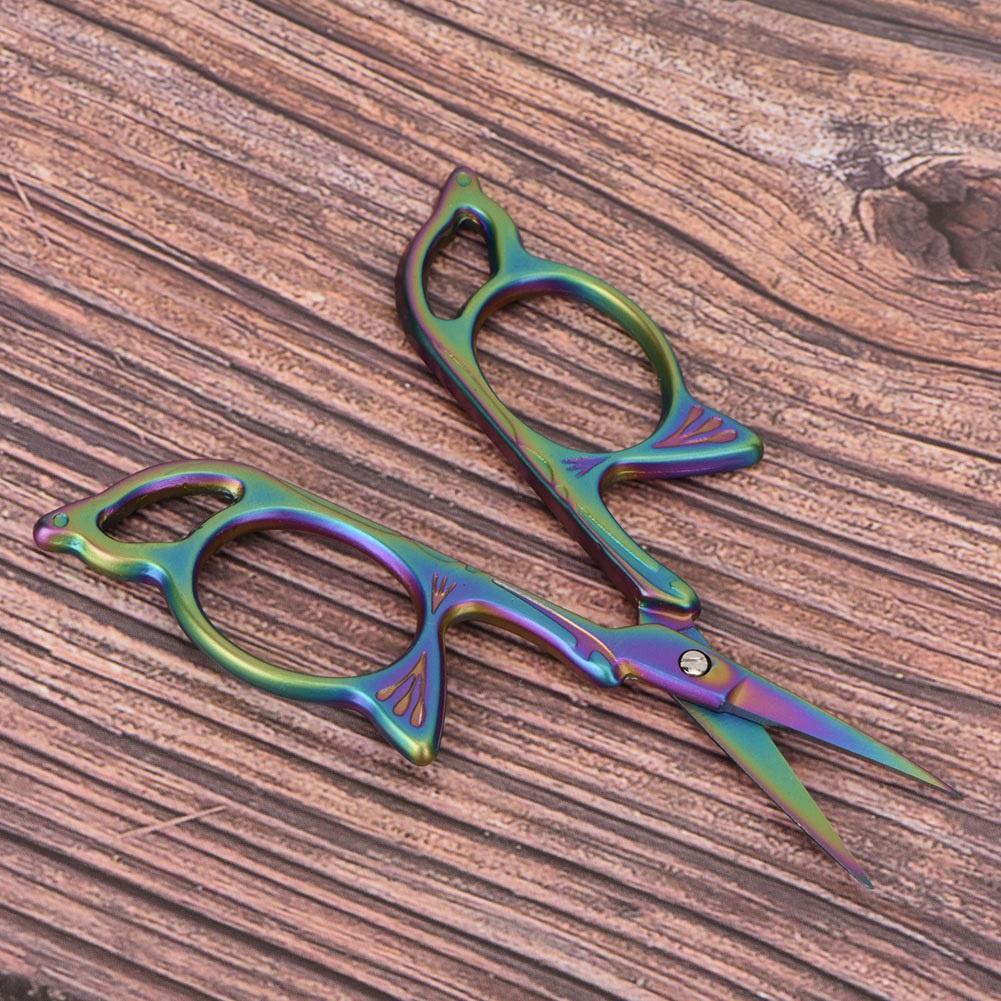 1pc Antique   Stainless Steel Tailor Scissors Household   Sewing Accessories (Gold)