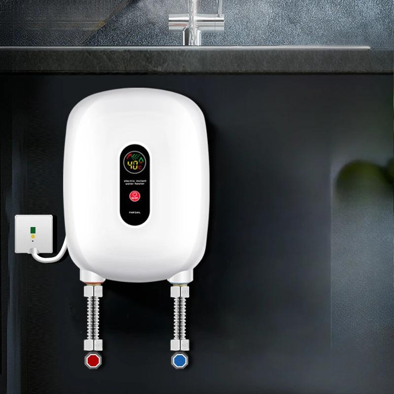220V Fixed Frequency Water Heater Tankless Instant Water Heater Home Bathroom Kitchen Fast Heating