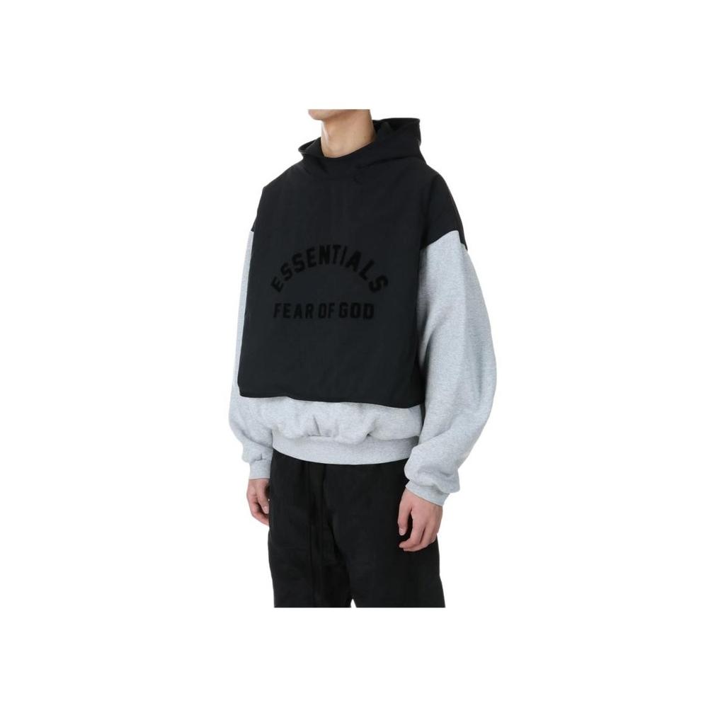 Fear of God Pulover cu glugă Essentials din lână nailon Gri deschis heather/Negru jet Bărbați Topuri Multicolor 202SP244326F