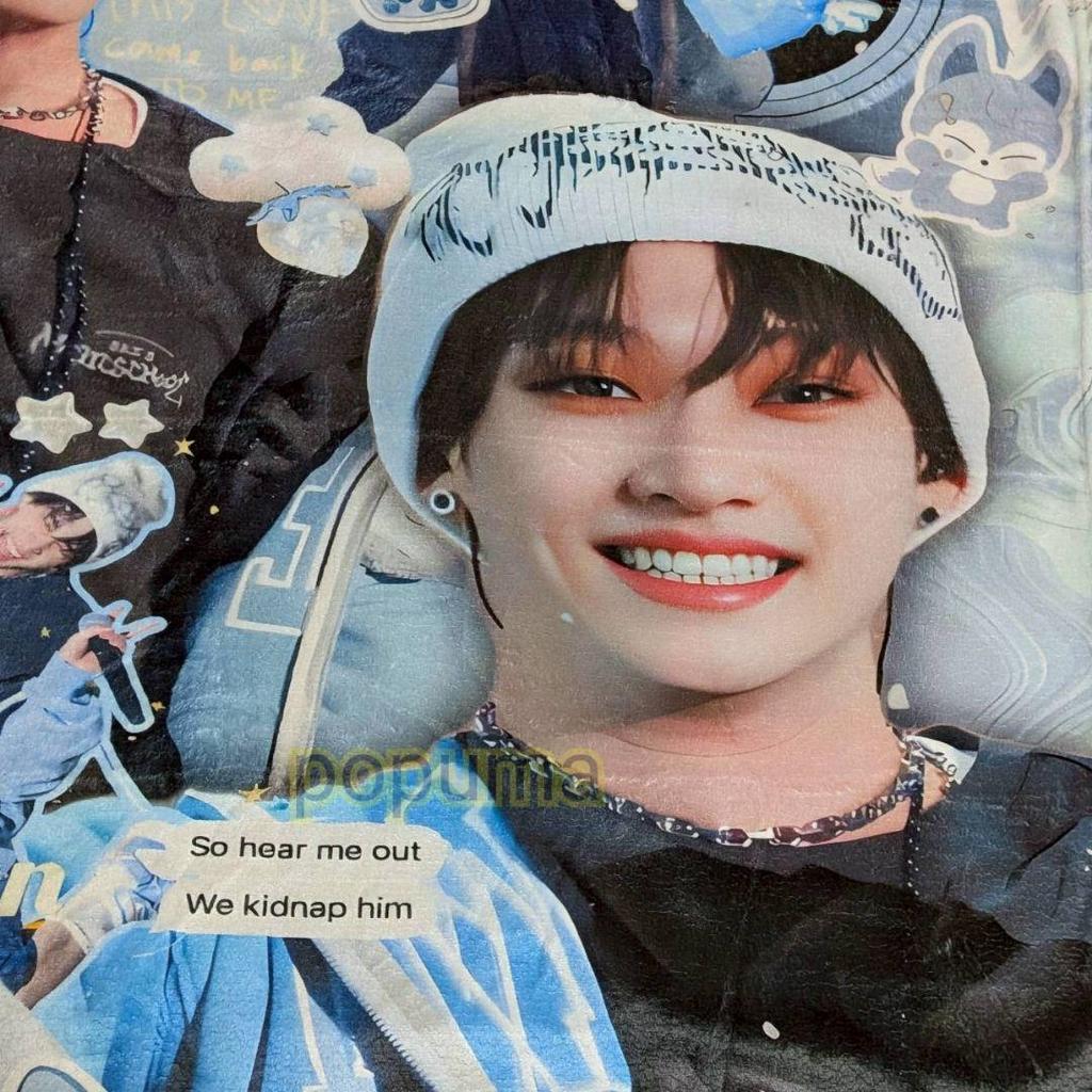[USED] Stray Kids Bang Chan Blanket, Knee Throw, Sukiyaki Blanket
