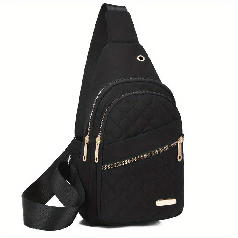 Lightweight Quilted Casual Chest Bag, Foldable Portable Trendy Versatile Tote Shoulder Bag, Ideal for Daily Use, Travel, Outdoor