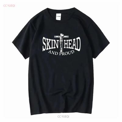 Skinhead and Proud T Shirt Skin Head Punk Oi Ska Long or Short Sleeves Vintage Washed Graphic Stretched Stylish Soft Versatile