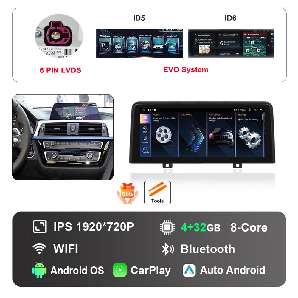 12.3 Inch 1920*720P for BMW 3 4 Series F30 F31 F32 F33 F34 F36 NBT EVO System Android Car Radio Multimedia Player DSP 4G WiFi