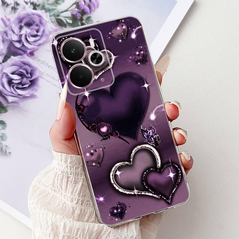 For Oppo Realme 14 14T 5G Case RMX5075 RMX5078 Popular Love Heart Shockproof Soft Silicone Cover For Realme14 Realme14T 5G Pouch
