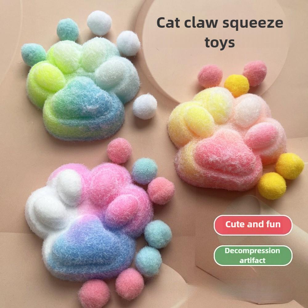 Colorful Soft Squishy Cat Paw Stress Relief Toy Slow Rising Fidget Sensory Toys for Adults Kids Anxiety Relief Squeeze Gifts
