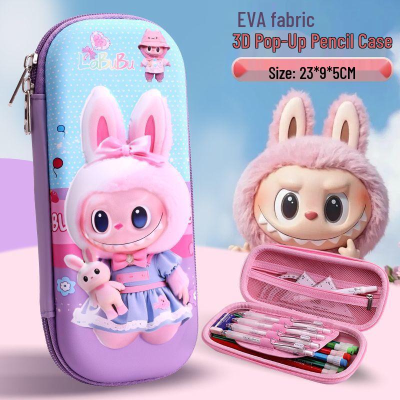 Großes Schul-Federmäppchen für Kinder - La Bu Bu Mädchen-Design - Kostenloser Versand