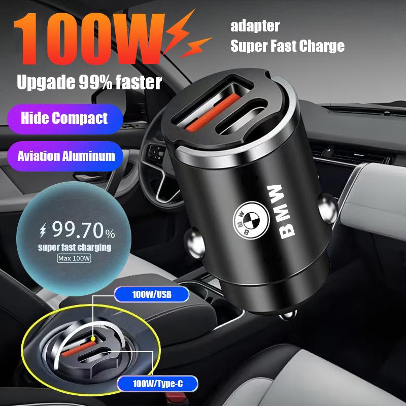 Car Mini Stealth Charger USB Type-C Fast Charging Adapter Sticker For BMW X1 X3 X4 X5 E46 E90 F20 E60 E39 F10 M1 M2 M3 M5 M6