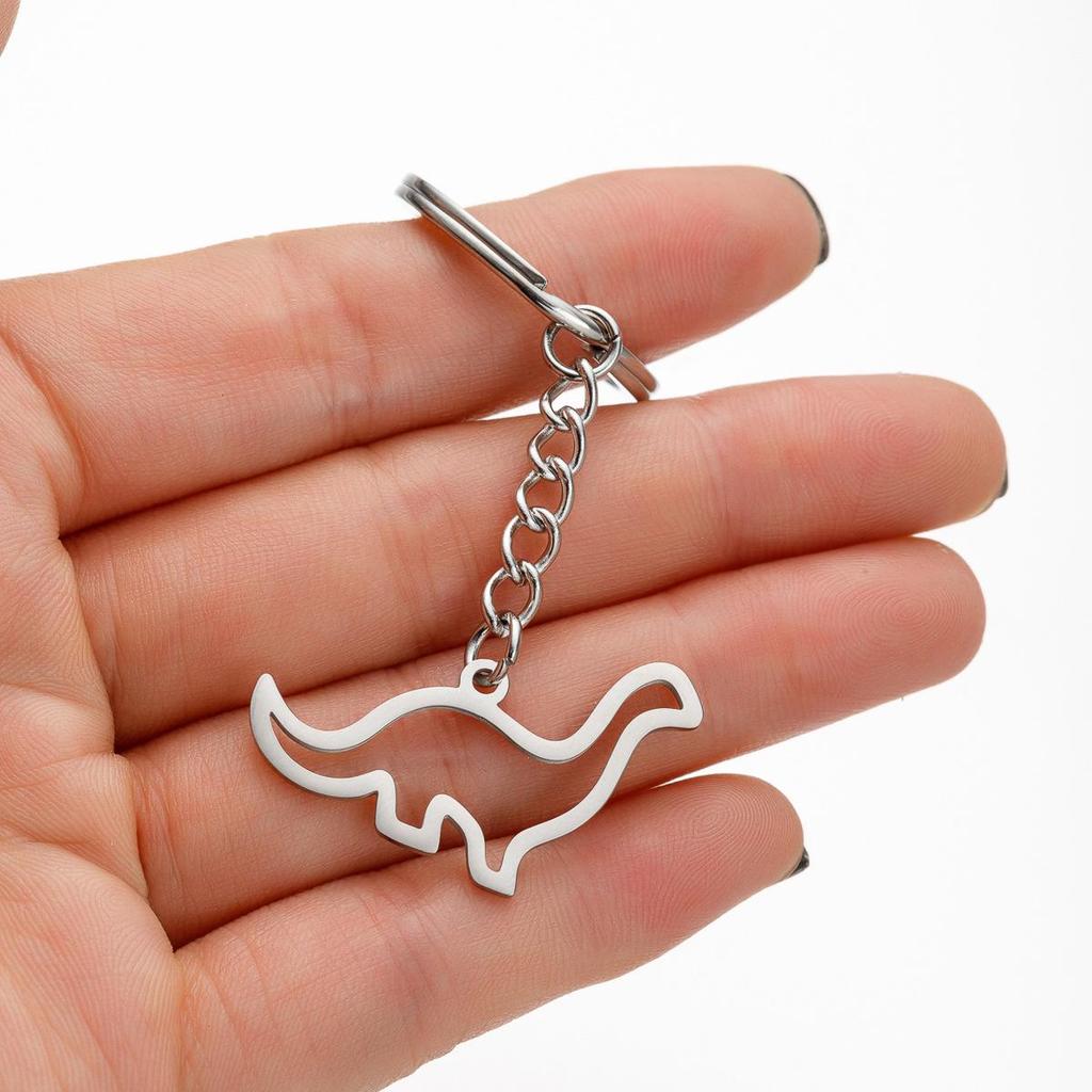 Stainless Steel Cartoon Lianglong Pendant Keychain - Colorfast Accessory