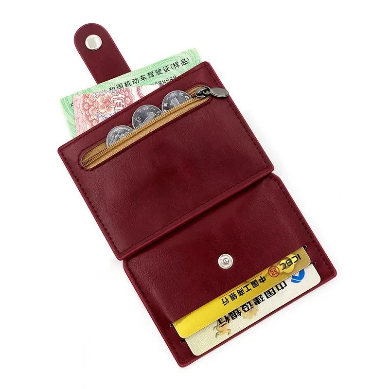 Luxury Small Men'S Credit Id Card Holder Wallet Male Slim Leather Wallet With Coin Pocket Brand Designer Purse For Men Women