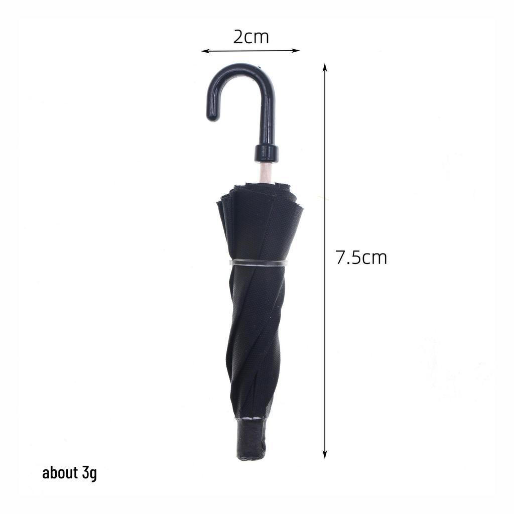 Retro Miniature Black Umbrella for Dollhouse BJD Scene Props