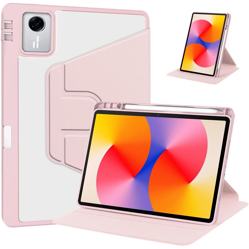 Lenovo Xiaoxin Pad Idea Tab 11 Rotating Acrylic Leather Case with Pen Slot (2025) Xiaoxin Pad 11-2025/Idea Tab 11 розовый