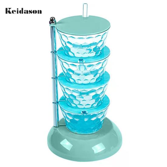 Convenient Good Sealing Visible Seasoning Jar Rotating Design Box Kitchen Accessories