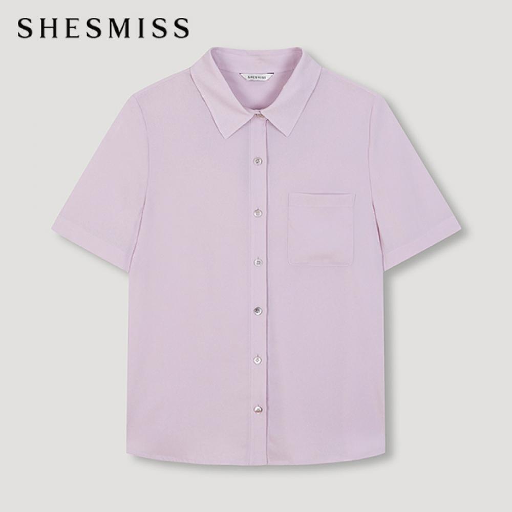 

She S miSS Pocket Short Sleeve Collar Shirt SwwStn21120 Lp light pink/55