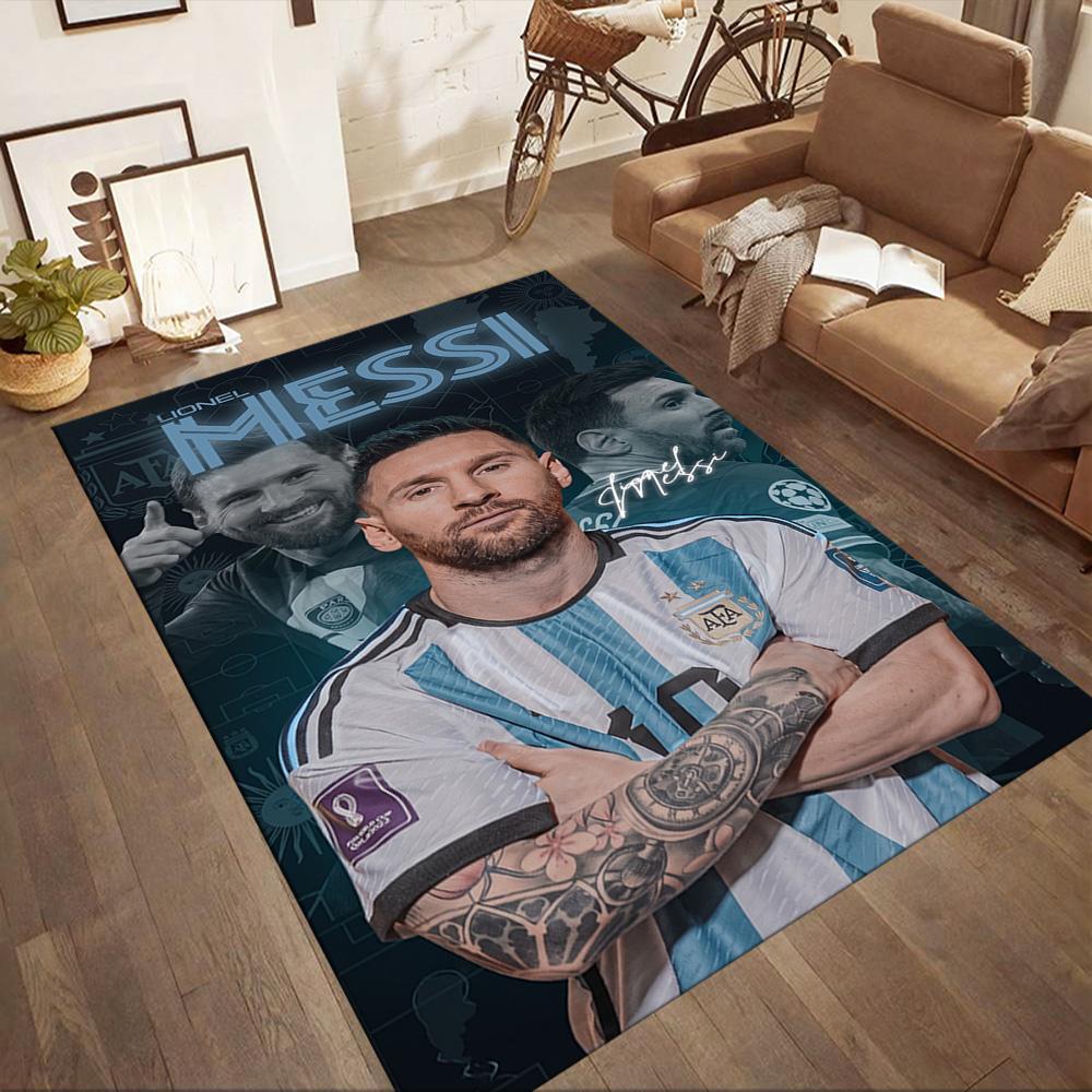 Messi 180 Floor Rug Office Rug Suitable for Playrooms Outdoor Living Rooms Balcony Antislip Carpet Office home decor Birthday/Christmas Gift