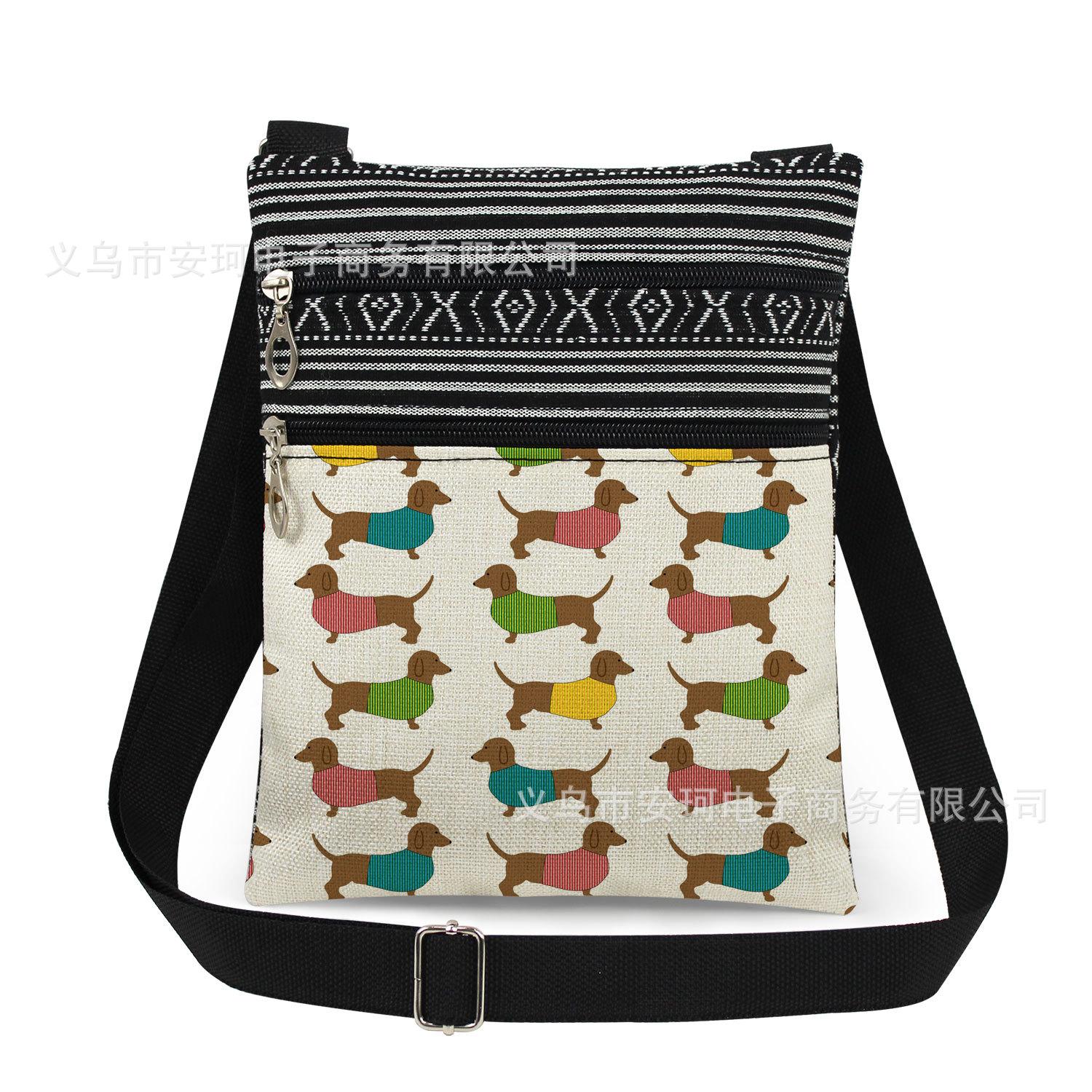 1PC Dog Print Tote Bags Women Shoulder Handbags Postman Package 6911 CLE