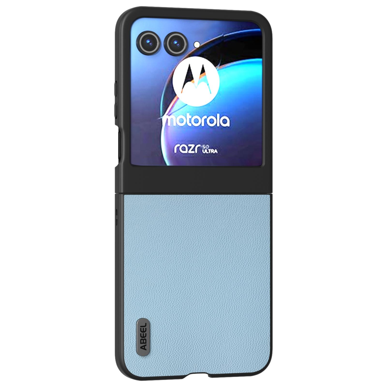 

ABEEL Чехол для Motorola Razr 60/Razr 50 5G из натуральной коровьей кожи, ПК чехол для телефона с черным кантом A