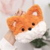 Plush Foxes Shoulder Bag Soft Crossbody Bag Girls Cartoon Backpack Lovely Animal School Bag Coin Purse for Winter