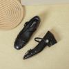 Retro Mary Jane Shoes French Low-heeled Single Shoes Women's 2025 New Spring and Autumn Foreign Trade Women's Shoes Square Head High Heels Thick Heel