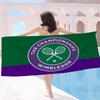 W-Wimbledon Pattern Microfiber Printed Beach Towel Mountain Climbing Yoga Beach Swimming Running Absorbent Soft Towel