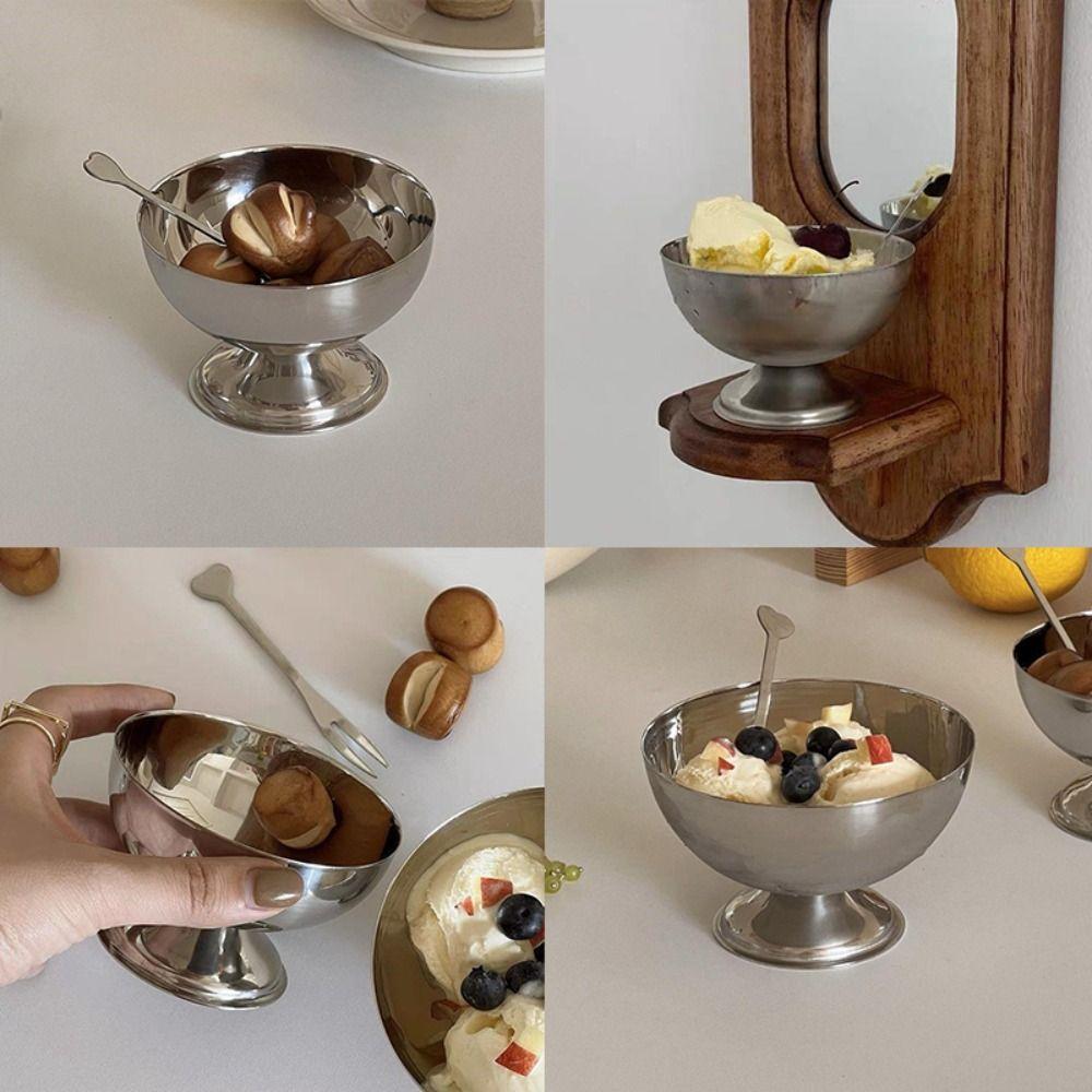 Anti-Rust Ice Cream Cup Silver Fruit Plate New Fruit Snack Goblet