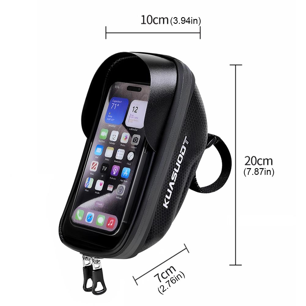 Waterproof Bike Front Frame Bag with TPU Touch-Screen Sun-Visor and Rain Cover - Cycling Storage and Phone Holder for Bicycles