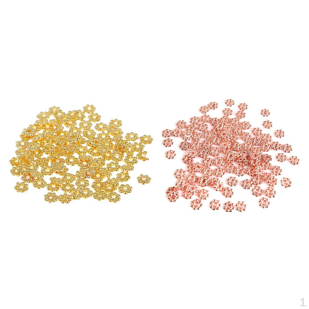 

200x Mixed Colors Flower Spacer Beads Bracelets DIY Loose