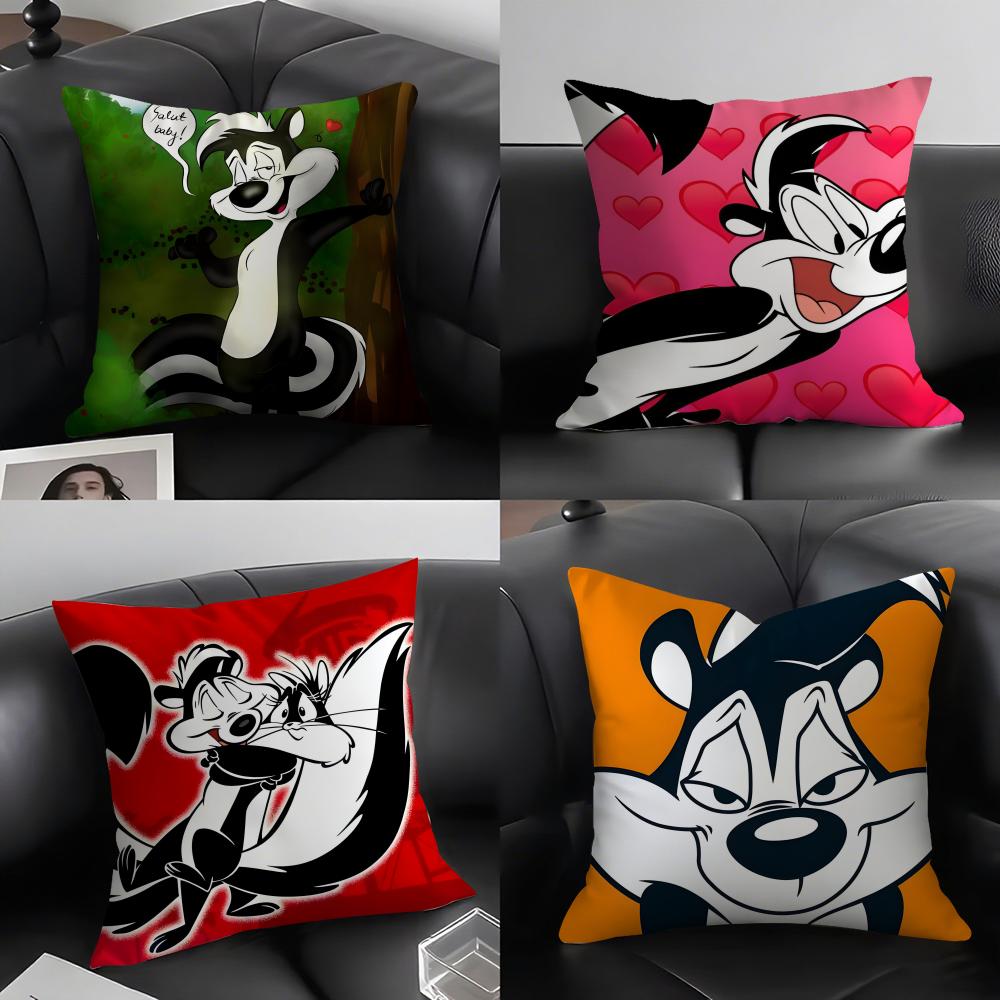 PPepe LeE Pew Cartoon Cushion Cover Pillowcase Ultra Soft Skin Friendly Fabric Cloud Like Comfort Concealed Zipper