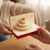 6 Card Slots 3D Pop-Up Cake Greeting Card Illuminated Lucky Money Envelope Birthday Party