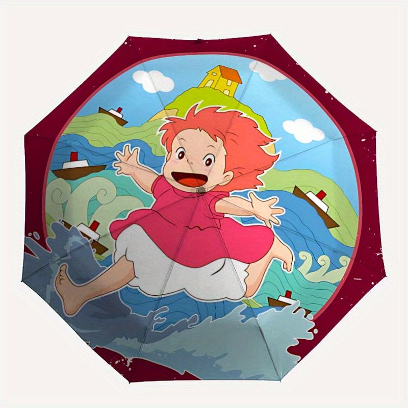 

Spirited Away Automatic Folding Umbrella with Sturdy Iron Frame, Portable Compact Travel Umbrella All-Season Use Parties 0807059