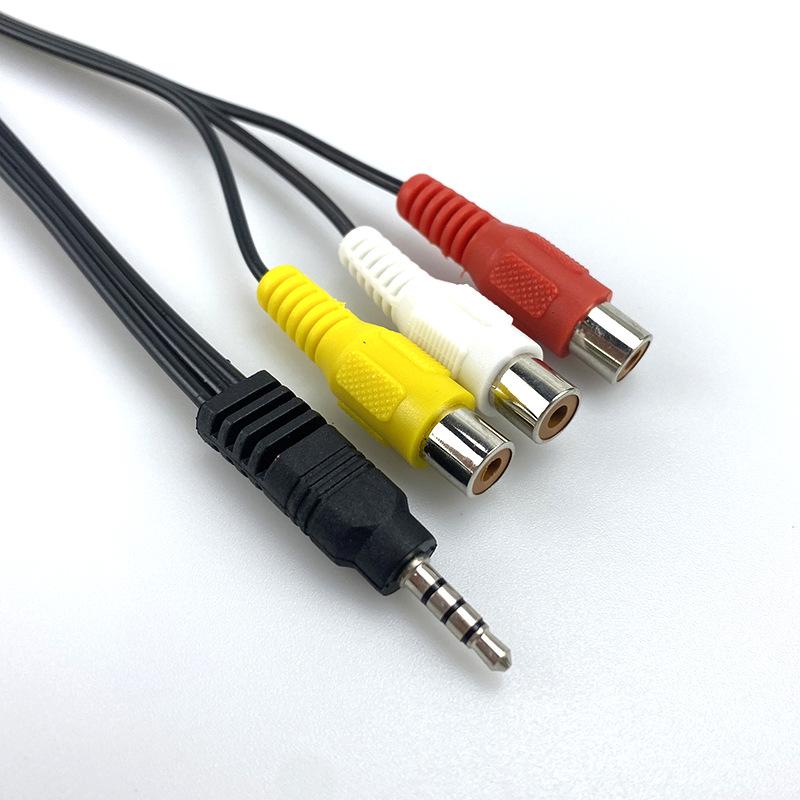 3.5mm To 3RCA Audio Adapter Cable - Male To Female AV Cable
