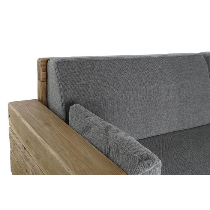 Sofa - Wood - Grey - 3 Seats - Recycled Wood - Reversible - Fixed