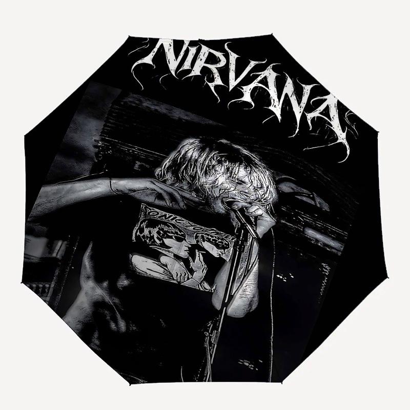 

1pc KISS NIRVANA Automatic Open Close Umbrella with 8-Rib Windproof Canopy Compact Portable Travel Umbrella10257