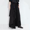 Black vintage plus size Summer High Waist wide leg Skirt Pants Women Loose Casual Trousers