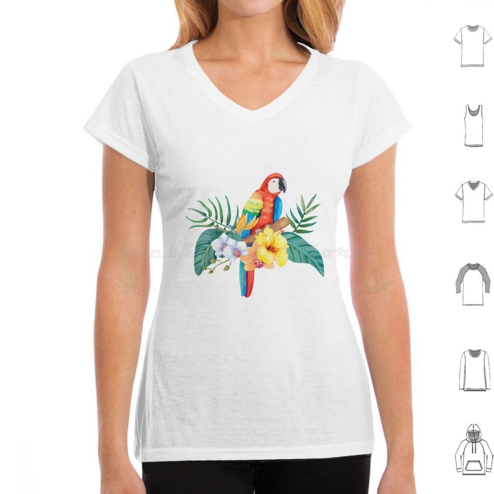 Tropical Parrot T Shirt Cotton Men Women DIY Print Parrothead Buffett Shark Tropical Volcano Parrot Margaritaville Beach