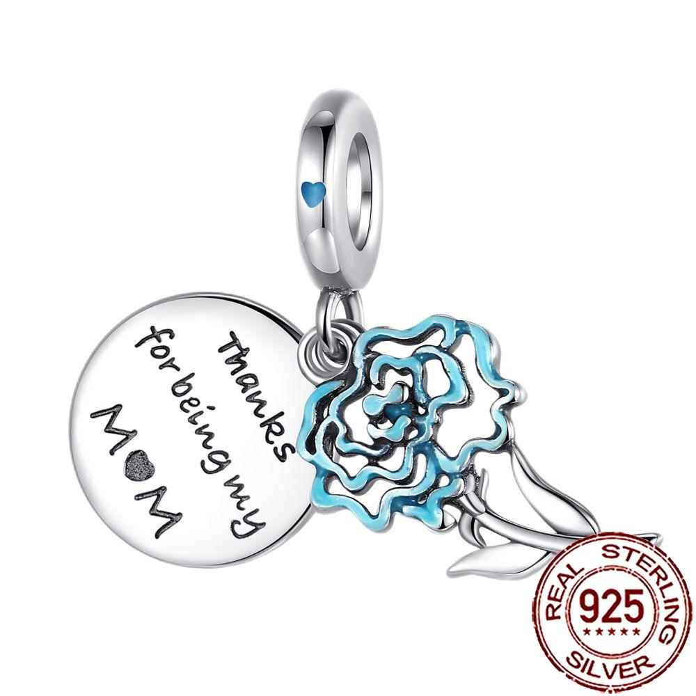 New Charms Copper Sister Daughter Mum Mother Family Love Heart Beads Fit Origina Bracelet Necklace Diy Jewelry