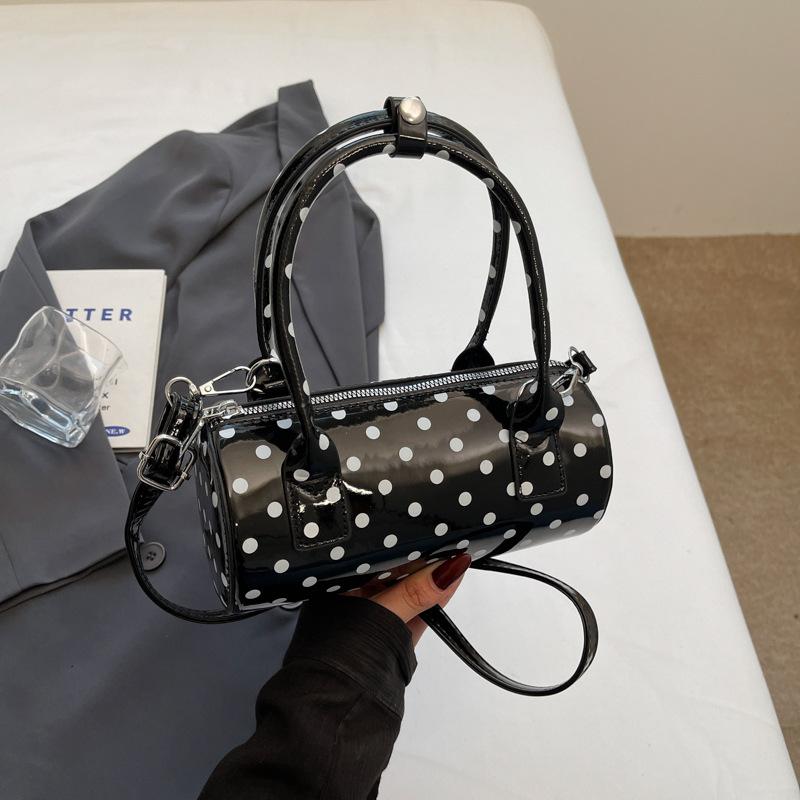 Niche Design Bag Women's New Summer Shoulder Messenger Bag Polka Dot Portable Cylinder Bag