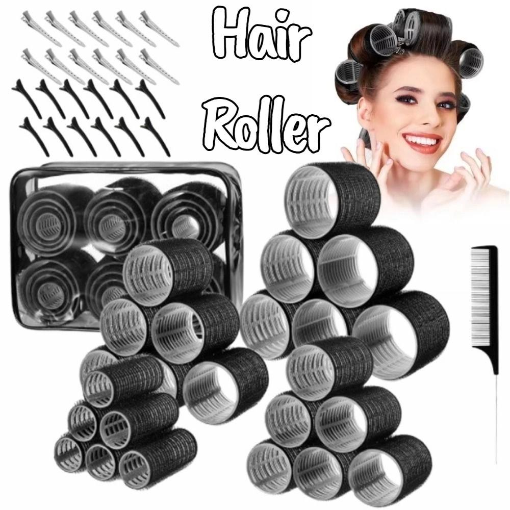 50Pcs 4 Sizes Rollers Self-Grip Hair Rollers Set Heatless DIY Heatless Hair Curlers Reusable Hair Partition Clip