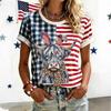 American Independence Day Women's T Shirt Print Graphic Flag Tie Dye Stylish Classic Casual Short Sleeve V Neck Regular Tops