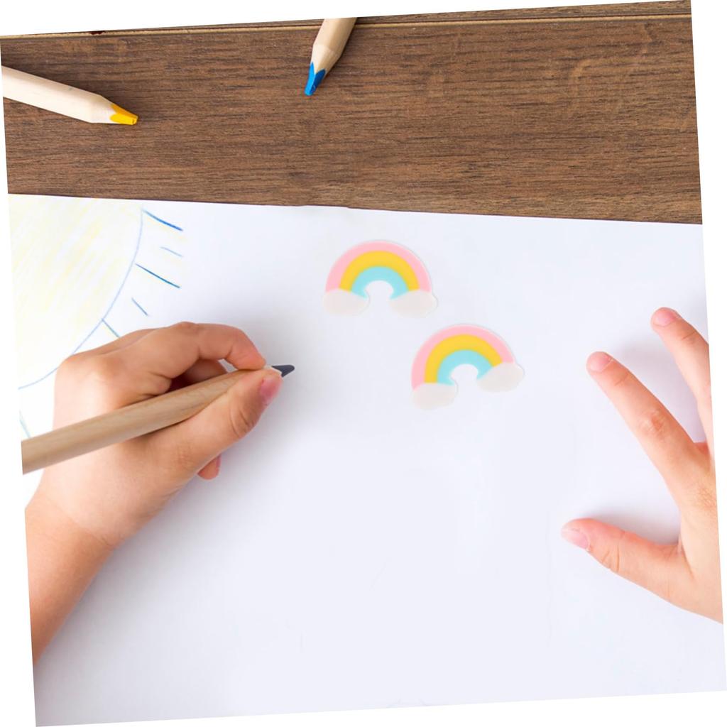 SEWACC Rainbow Mini Size inch x Soft Gentle on Perfect for and Home Colorful and Fun Stationery Gift Erasers, 50-Pack, (1 0.7 inch), Material, Paper,