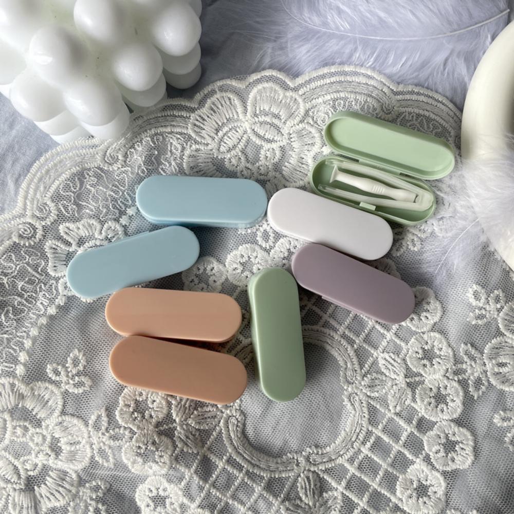 100Pcs Candy Color Contact Lens Case Kit Portable Eye Care Tool Set for Men and Women with Tweezers and Suction Stick