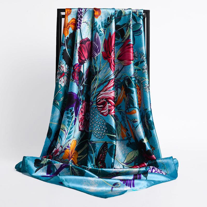 Women Silk Square Scarf Lady Bandana Head Wrap Shawl Satin Foulard Female Large Hijab Neckerchief Scarves Pashmina 2021 Headband